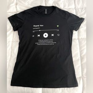 Led Zeppelin Custom "Thank You" Lyrics T-Shirt NWOT